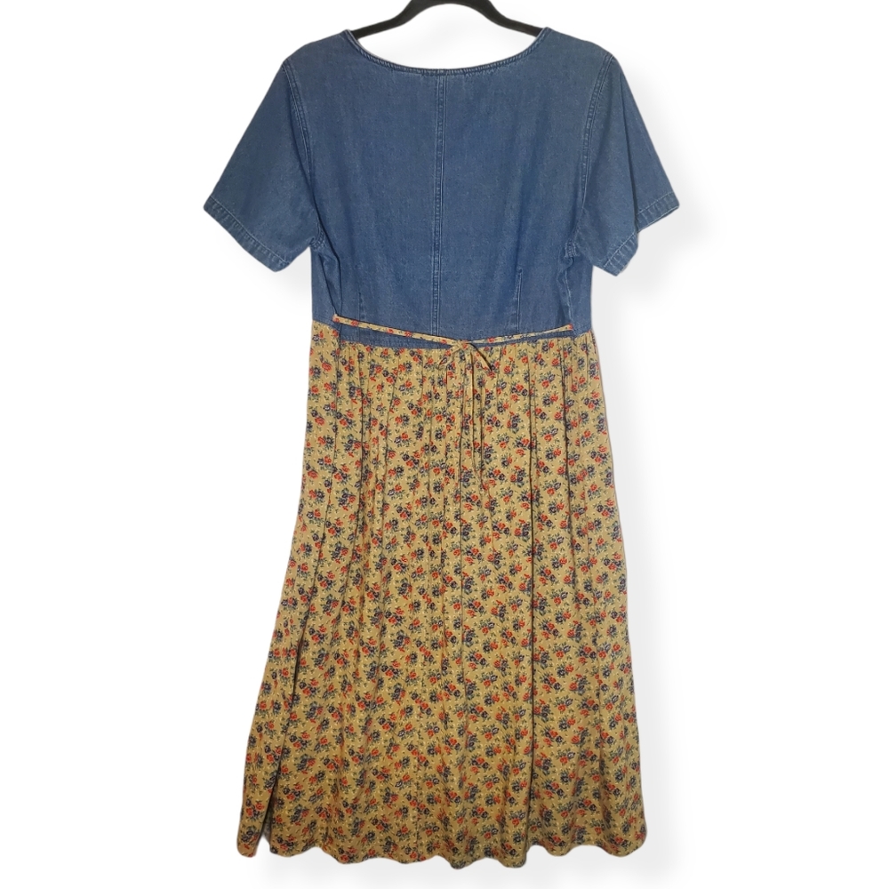 Vintage 90s Erika Studio Cottagecore Floral Dress - Picture 6 of 9